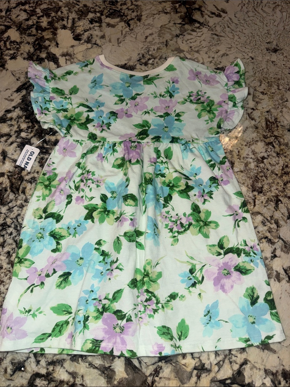 Girls Floral Flutter-Sleeve Dress- Brand New With Tags - Picture 5 of 5